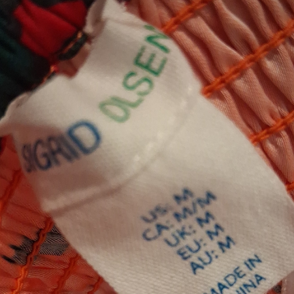 Nwt Sigrid Olsen Skirt And Top Orange Floral - Picture 4 of 6